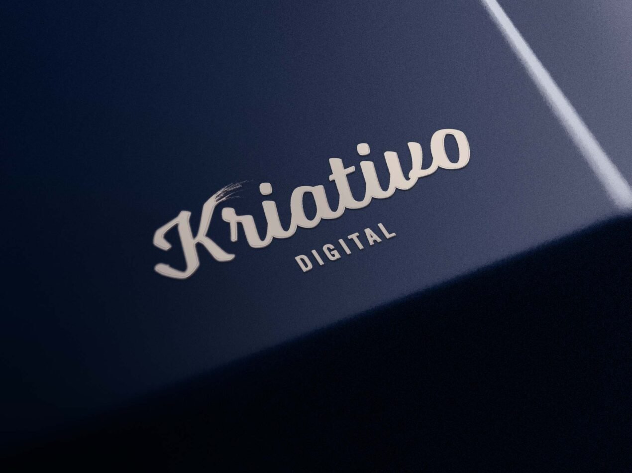 Kriativo Digital Metal Brand Logo Mockup kriativo digital